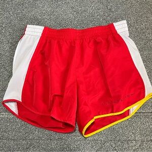 Nike Dri Fit Livestrong Shorts Womens Size Small Red Running Gym Activewear